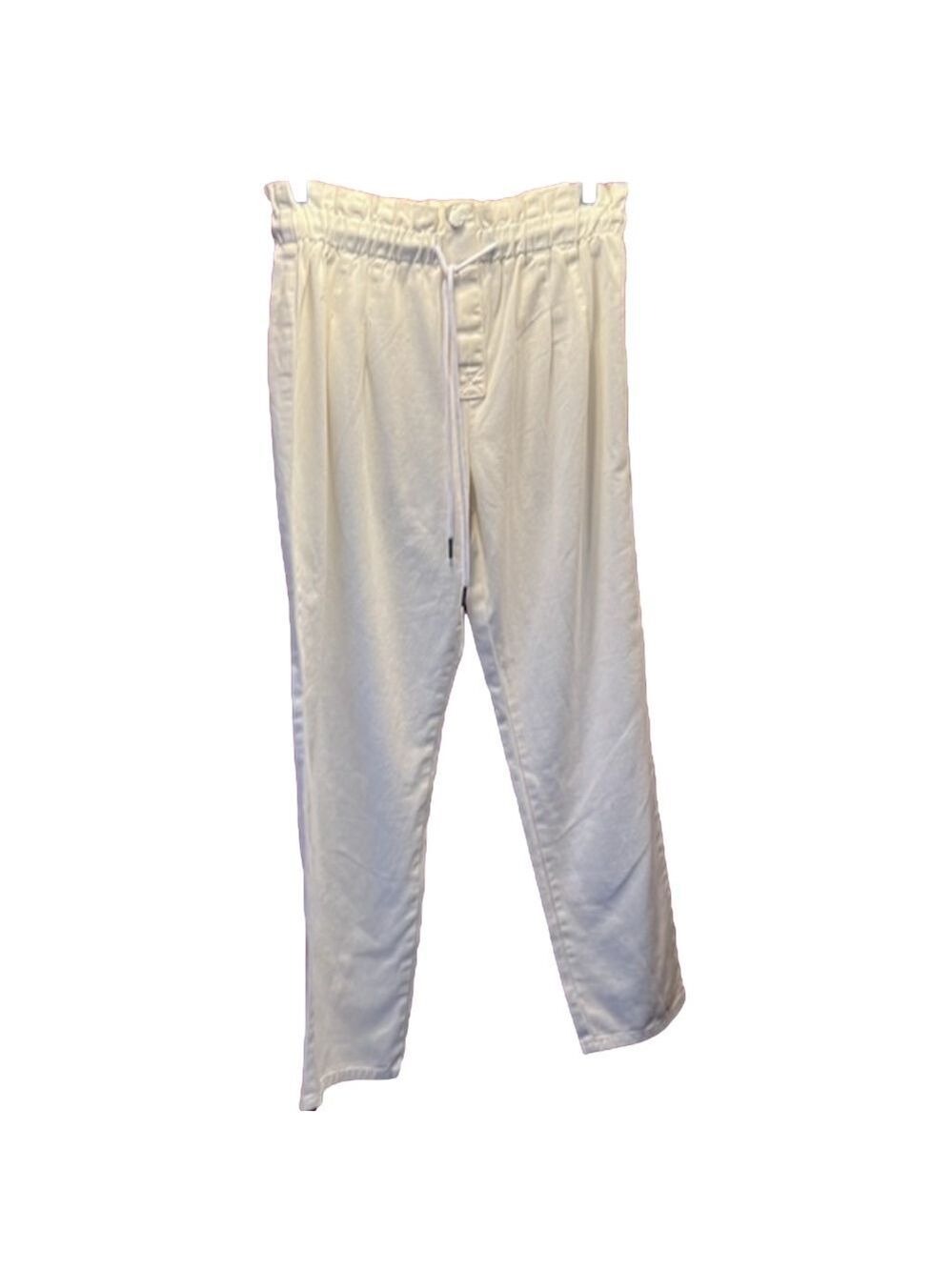 Drawstring Pants, NWT, faux zip, Length 41”, Waist 16”, inseam 36-37” Sz 32/14US
